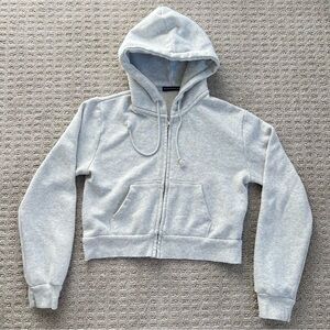 Brandy Melville Gray Zip-Up Hoodie
